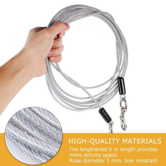 PTOOTP Steel Wire Pet Leash, Rustproof Outdoor Dog Leash for Walking, Training, and Safety