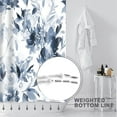 thumbnail image 2 of Extra Long 72"x84" Dark Blue Botanical Floral Shower Curtain Set with Hooks, Watercolor Ink Print and Dyed Plant Floral Bathroom Curtains, Waterproof Washable Lacquer Fabric for Bathroom, 2 of 6
