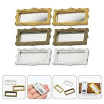 PENIKOKO 6-Piece Classical Style Resin Mirror Crafts Decorative Dollhouse Accessories for Indoor Play and Home Decor