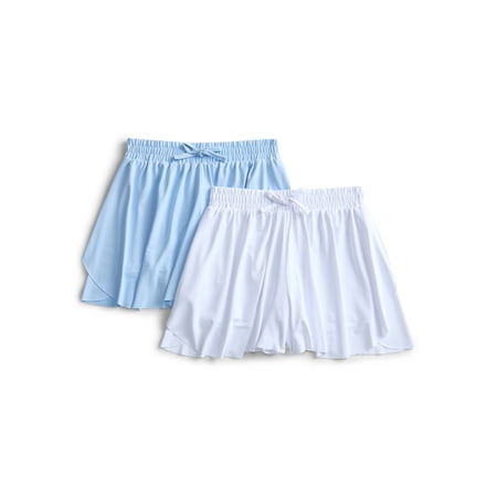 Hind Girls Athletic Butterfly Flutter Shorts, 2-Pack, Sizes 4-16