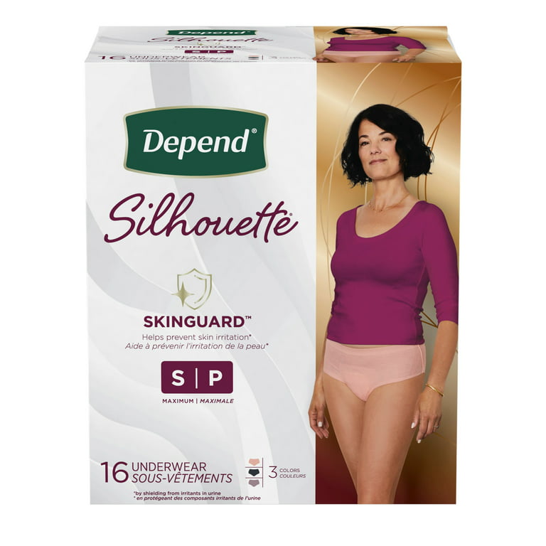 Depend Silhouette Adult Incontinence Underwear for Women, S, Black