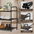 thumbnail image 3 of Nefoso Metal Shoe Rack, 3 Tier Shoe Organizer 600D Oxford Fabric Adjustable Stackable and Expandable Shoe Rack for Closet Entrance Bedroom (Brown), 3 of 9