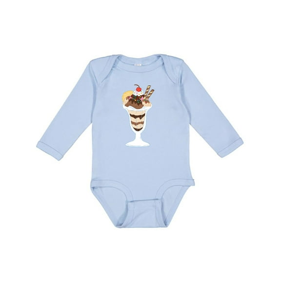 Inktastic Ice Cream Sundae Boys or Girls Long Sleeve Baby Bodysuit