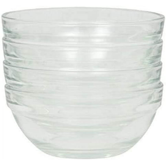 stackable serving cooking mixing prep clear glass bowl, 3.5-inch,4-inch,6-inch set of 4,3 and 1 (4, 3.5 inch)