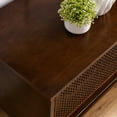 thumbnail image 7 of 59" Mid Century Modern TV Stand for 65 Inch TV,Entertainment Center with Solid Wood Feet,1 Cord Holes and Rattan Doors,TV Stabd Media Console for Living Room Bedroom,Dark Wood, 7 of 7
