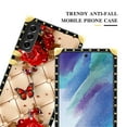 thumbnail image 5 of FKBRCL4U Compatible with Samsung Galaxy S21 FE Case, Shining Red Rose Butterfly Leather Background Luxury Golden Decoration for Girl Women Soft TPU Shockproof Protective Hard PC Back, 5 of 7