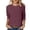Wine, variant on XIAONU Women's Solid Crew Neck Blouse Loose Fit Elbow Sleeve Pullover Top Casual Versatile Daily Wear