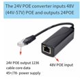 thumbnail image 4 of Convertidor POE de 48V A 24 V con 100M de Velocidad Ethernet PoE A 24 Regulador de Voltaje Modo B para Pasivo, 4 of 5