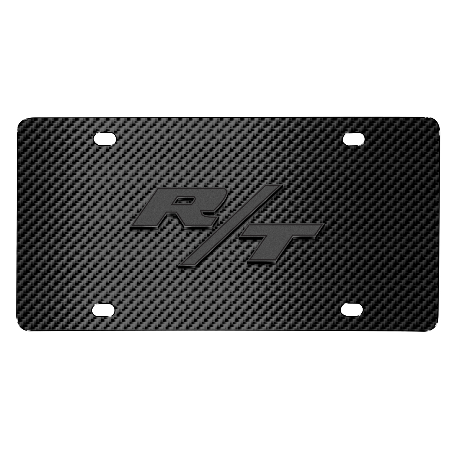IPick Image Dodge Challenger License Plate Frame | Real Carbon Fiber With 3D Logo, 12"x6" Black Frame