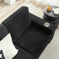 thumbnail image 5 of 83.86" Large Sofa with Extra Deep Seats,Comfy Corduroy Couch with Cupholders,3 Seater Sofa for Living Room,Bedroom,Office,Black+Corduroy, 5 of 11