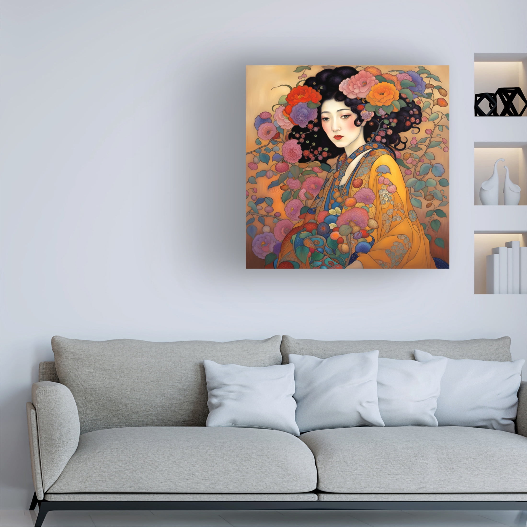 Canvas Wall Art - Tina Lavoie 'Art Nouveau Beauty XVII' Wall Art for Living Room, Bedroom, or Office Décor by Trademark Fine Art - 24 x 24 Inches