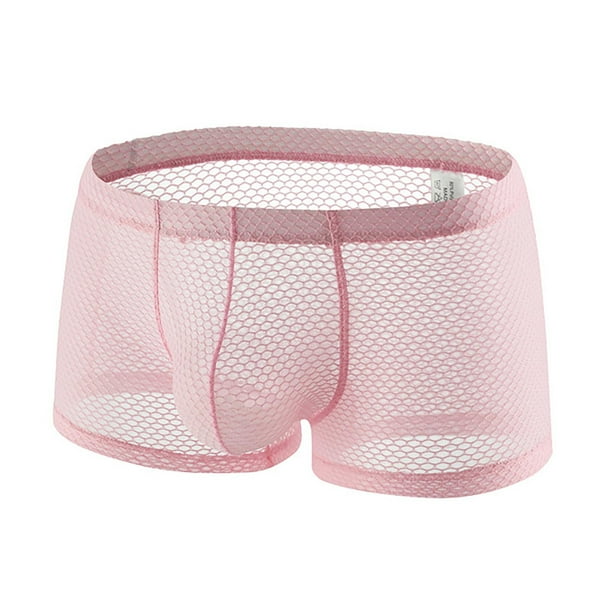 BIZIZA Men Bulge Mesh Boxer Briefs Mesh 2023 Sexy See Through