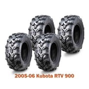 2005-06 Kubota RTV 900 Complete Set ATV tires 25x10-12 Super Mud