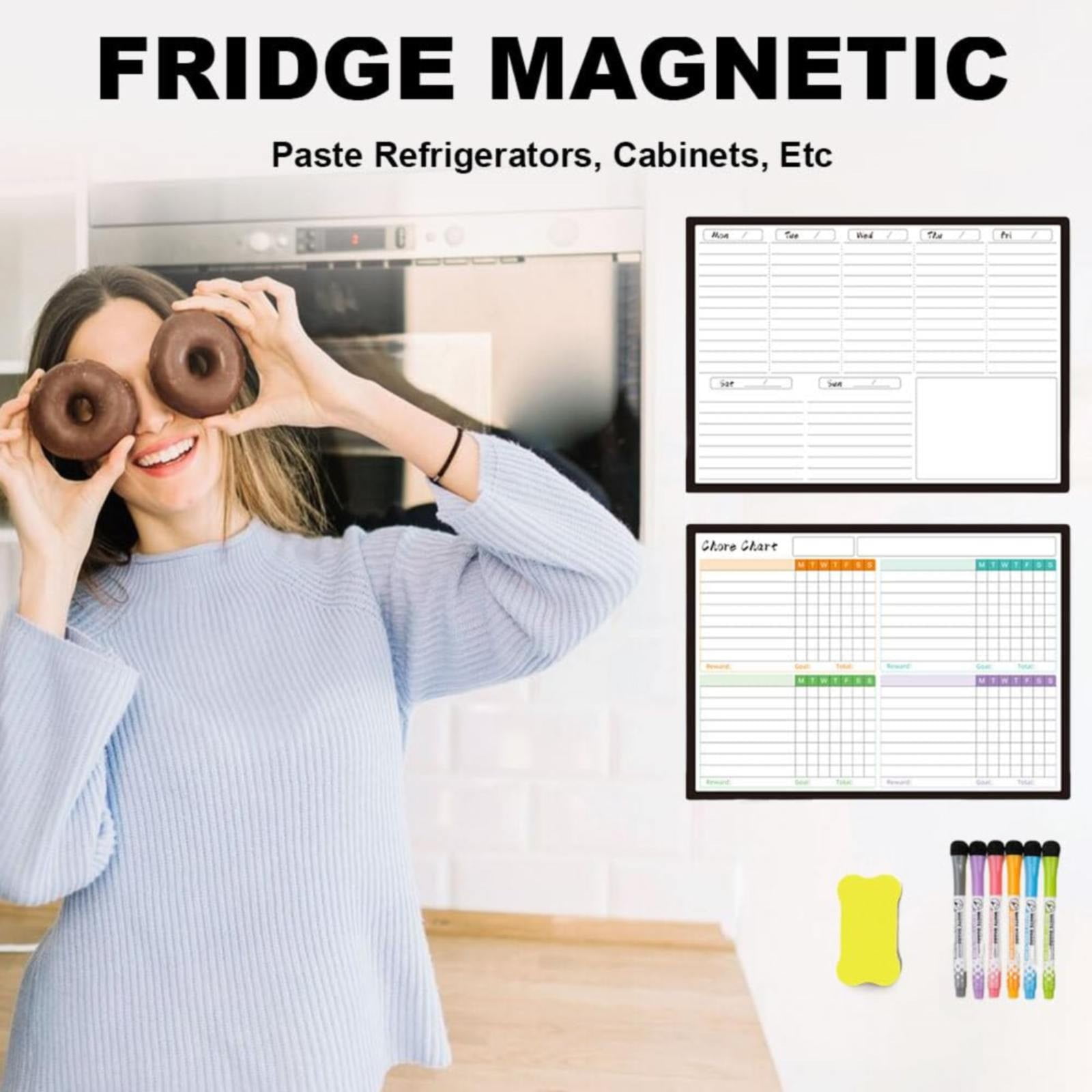 WMGHA Dry Erase Magnetic Calendar for Refrigerator,3 Pack- Monthly &Weekly& Daily Planner Magnet Whiteboard with 6 Markers& Eraser - Shopping,Meal/Menu,To Do List,Family Schedule Planning Board