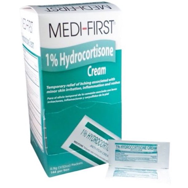 MediFirst Brand Hydrocortisone Cream 1 with Aloe Relieves 1/32 oz 144