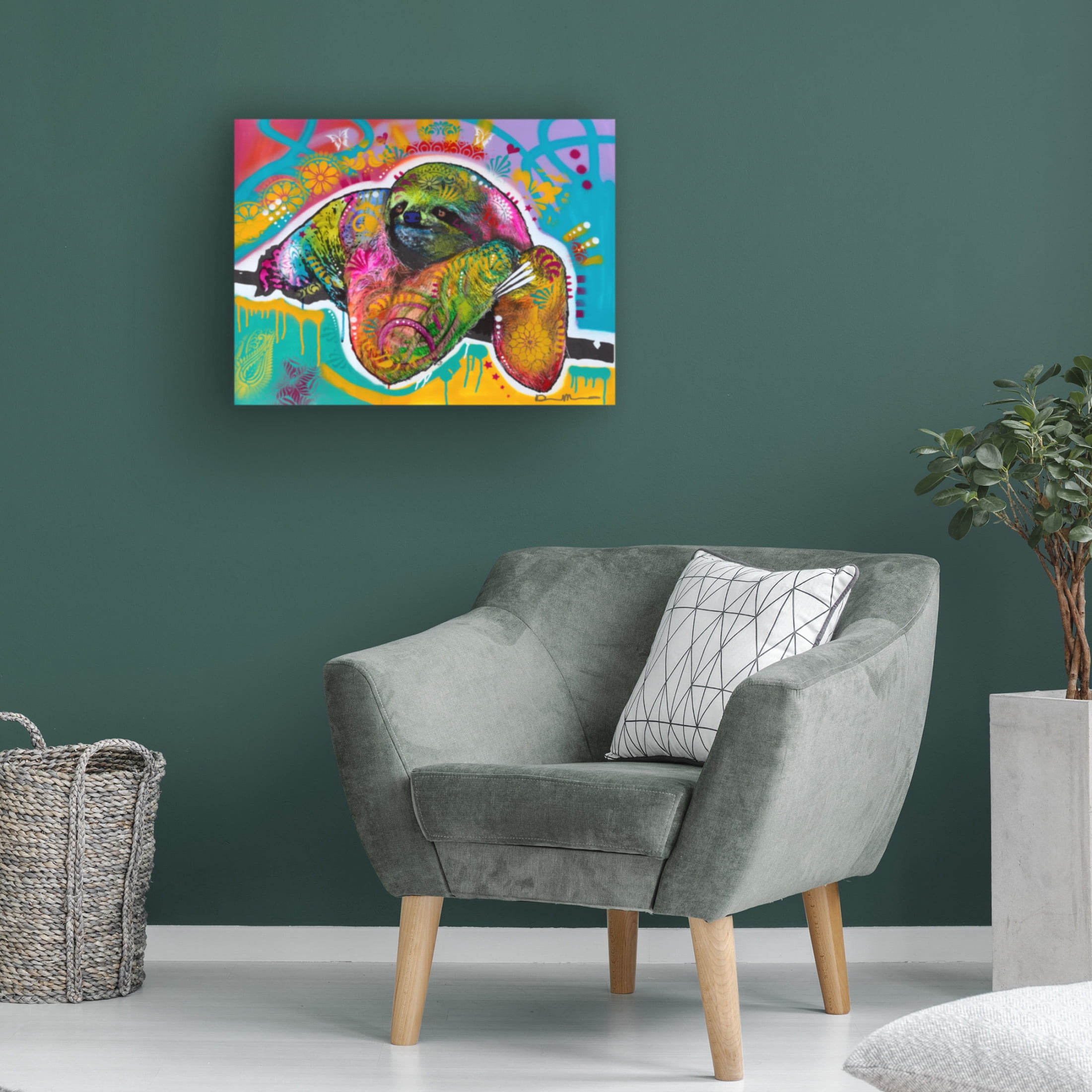 Canvas Wall Art - Dean Russo 'Sloth' Wall Art for Living Room, Bedroom, or Office Décor by Trademark Fine Art - 24 x 18 Inches