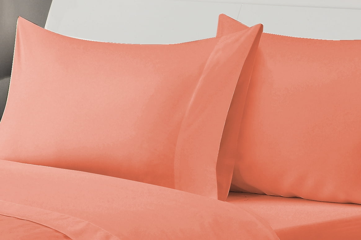 Salmon Solid Sheet Set Full Orange