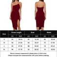 thumbnail image 2 of Vestido Elegante Vestido elegante para mujer Abertura lateral con hombros descubiertos Traje diario sin espalda (Rojo vino L) Ygjytge para Mujer Vino rojo T M, 2 of 6