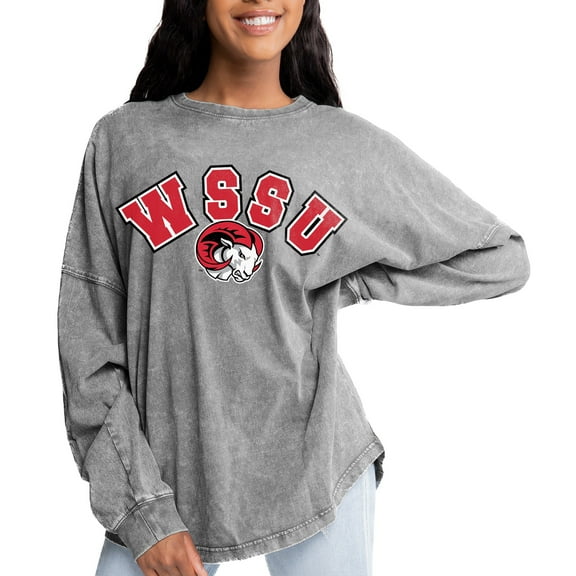 Women's Gameday Couture Gray Winston-Salem State Rams Faded Wash Pullover Sweatshirt