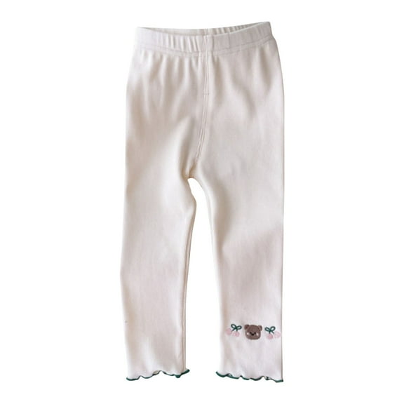 LWNYDPLSD Boot Cut Leggings Green Tights Sheer Fleece Lined Tights Infant Tights 3-6 Months Toddler Boy Snow Pants Family Gifts Ideas Black Pants, White 12-18 Months