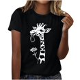 thumbnail image 2 of Nuoqisi T-Shirts pour Femmes Grande Taille à Manches Courtes, Col Rond, T-Shirt Graphique Décontracté, 2 of 6