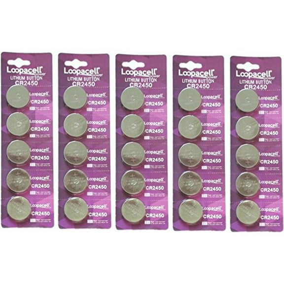 Loopacell CR2450 Lithium Button Cell Batteries (Pack of 25)