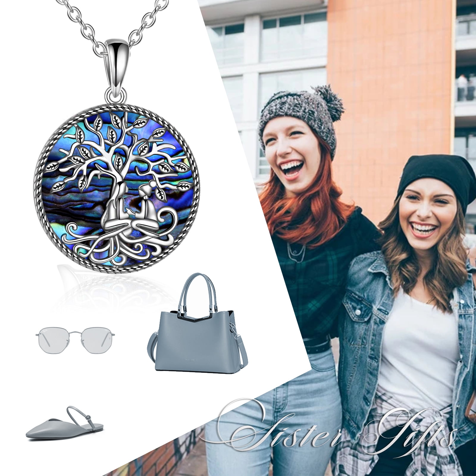 7 style Sister Gifts From Silver Tree of Life Necklace with Circle Crystal  Jewelry for Women Girls - AliExpress