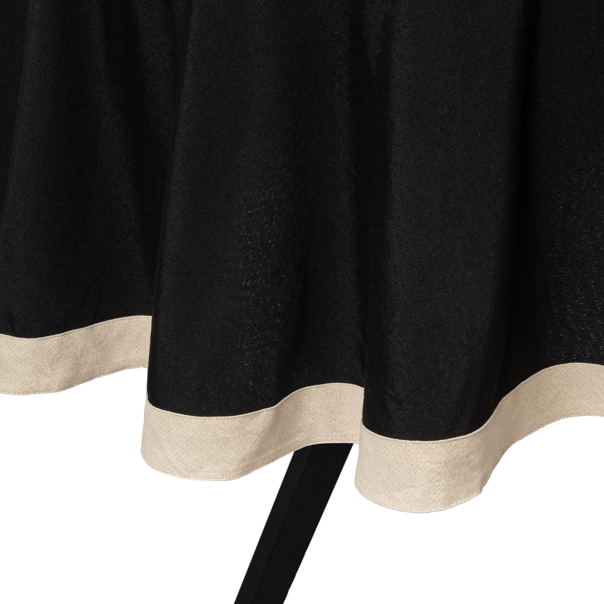 Thyme & Table 102" Rectangle Tablecloth, Black with Gold Border