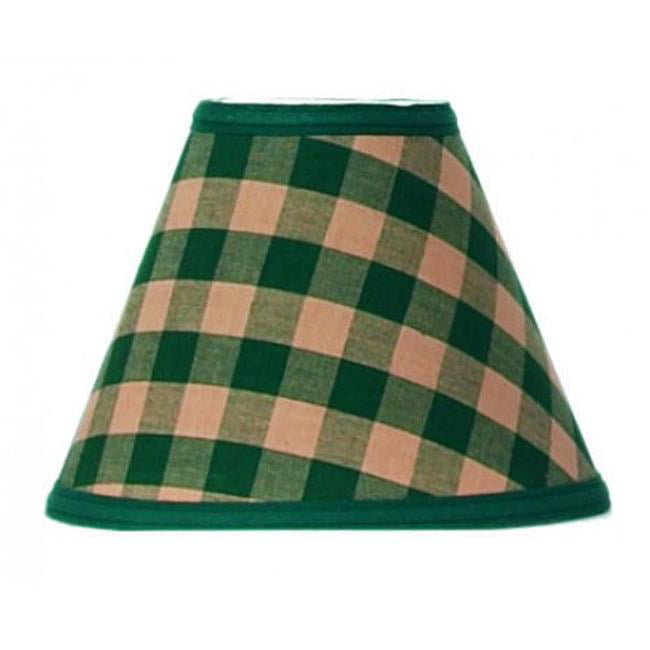 Lampshade Green Check Fabric Clip On 6 X 3 4 7/8" Tall 
