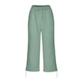 thumbnail image 5 of DYTTDG Women's Casual Drawstring Waist Pants | Elastic Waist Tapered Cropped Trousers with Adjustable Hem & Pockets, Loose Fit Lounge Pants, 5 of 6
