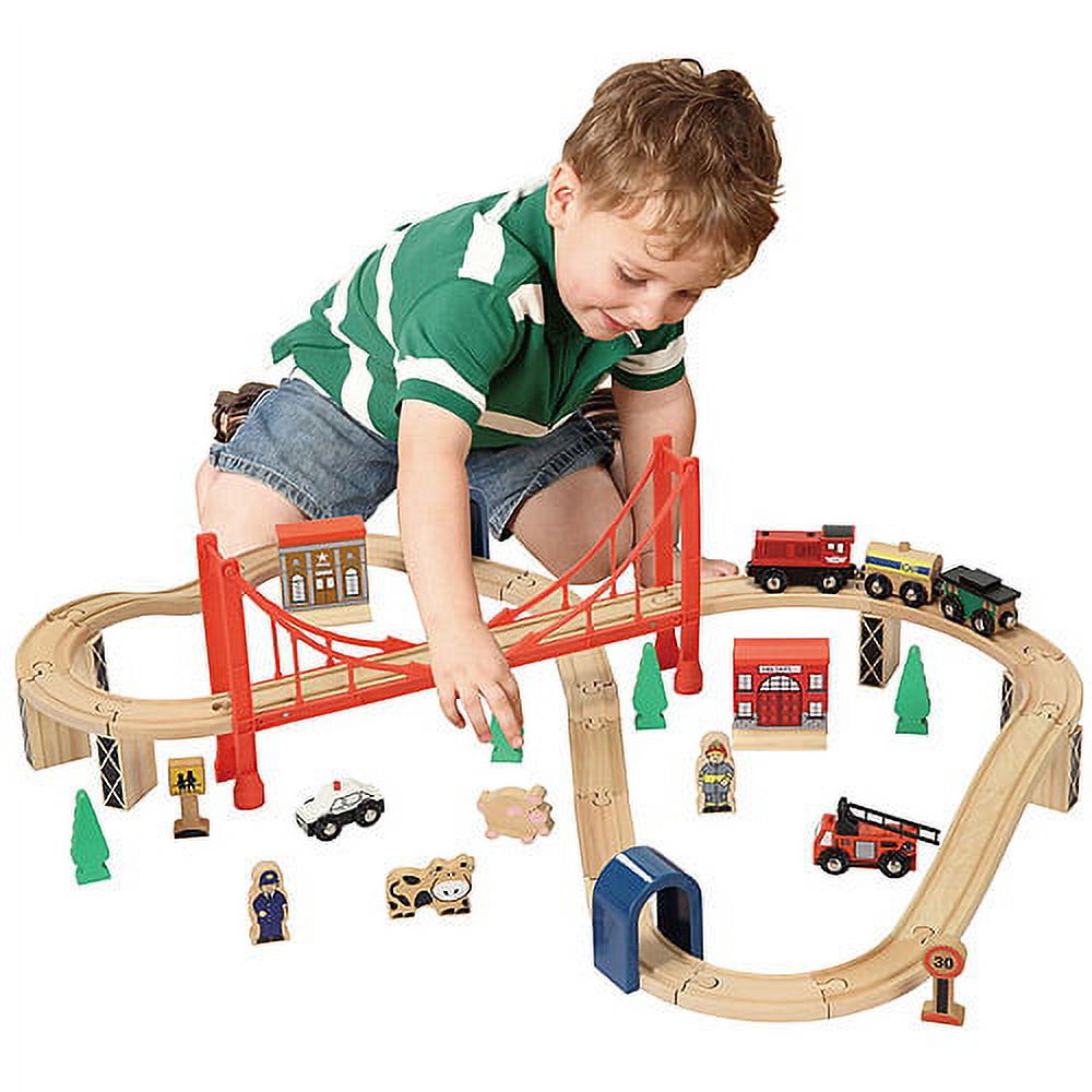 Wooden 50-Piece Train Set with Small Table Only At Walmart - image 3 of 3