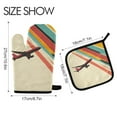 thumbnail image 2 of Yayeee Oven Mitts and Pot Holder Set of 4 Heat Resistant Kitchen Gloves Baking Hot Pad, Colorful Plane Stripes, 2 of 5