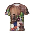 thumbnail image 4 of Vsdgher Bottle Glass Red Wine Print Men's Dry Fit Mesh Athletic Shirts Moisture Wicking Tennis T-Shirt Tops, 4 of 9