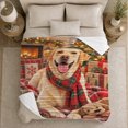 thumbnail image 5 of Christmas Labrador Pet Photo, Festive Pet Portrait Pattern, Warm Flannel Blanket for Living Room and Bedroom with Detailed Artwork, Dog Lovers Christmas Gift, Pet Lover Home Decor, 5 of 9