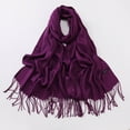 thumbnail image 4 of Yuanlong Winter Scarves Solid Color Long Warm pashm-like Shawl Wraps with Fringed Cold Evening Warmth Capes Blanket Scarfs, 4 of 4