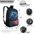 thumbnail image 4 of Uorisanigo Cool Wolf Boys Girls School Backpack Large Capacity School Bag Holiday Travel Bookbag Outdoor Daypack for 5-13 Year Old with Water Bottle Pockets, 4 of 6
