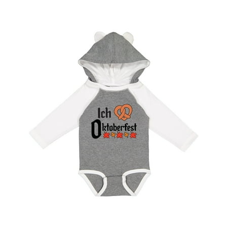 

Inktastic Ich Liebe - I Love Oktoberfest pretzel heart Gift Baby Boy or Baby Girl Long Sleeve Bodysuit