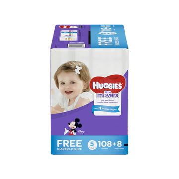 Huggies Little Movers Diapers, Huge Pack, Size 5, 116 Count