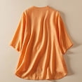 thumbnail image 3 of Orange XL WIZUTIZ Womens Shirts Holiday Saving Cotton Linen Tee Round Neck Loose Fit Sports Short Sleeve Shirts Summer-Beach Solid T-shirt Retro Holiday Beach Blouse Elegant Cotton Blend Ladies Tshir, 3 of 6