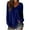 Navy, variant on Women's Basic Long Sleeve Cotton T Shirts Solid Color Comfy V Neck Loose Tunic Tee Shirts Tops Khaki S