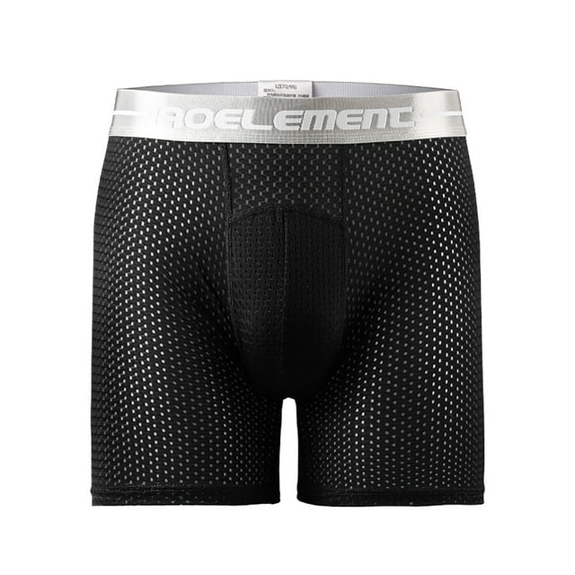 AOEL EMENC en Soie Glacée Anti-Usure Jambe Anti-Usure Entrejambe Ouvert Boxeurs Longs