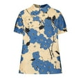 thumbnail image 4 of Summer Tops Viikei Womens Tops Short Sleeve Pullover,Womens Plus Size Tops Clearance,Women's Ladies Fashion Casual Cropped Short Sleeve Printing Loose Shirt Blouse Top Blue XXXXL, 4 of 5