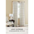 thumbnail image 4 of (2 pack) Mainstays Farmhouse Light Filtering Rod Pocket Curtain Panel, Set of 2, Beige Plaid, 38" x 84", 4 of 11