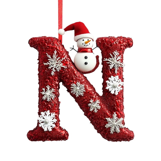 Decoraciones Del Árbol de Navidad Decoración Del Árbol de Navidad de 26 Letras Colgante Ornamentos Del Árbol de Navidad Ornamentos de Navidad Personalizados Decoración de Navidad Decoración Colgante D