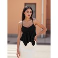 thumbnail image 5 of LMLYSoH Womens Lace Babydoll Tank Tops Stylish Solid Mesh Loose Hem V Neck Spaghetti Strap Camisoles, 5 of 9