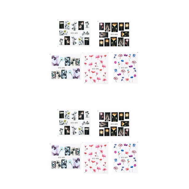 Qarigey GRAN VENTA 5pcs Rose Flower Nail Stickers Calcomanías Nail Art Decors Glitter Home Salon Hand Tip Beauty Tool Type2 NO2 Qarigey CBP086546