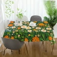 thumbnail image 3 of Yayeee Tablecloths 54" x 54" Rectangle Wrinkle Resistant Party Table Cover, Orange Floral Garden, 3 of 8