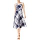 thumbnail image 1 of maison Jules Womens Plaid A-line Dress, azul, grande maison Jules Alinear, 1 of 2