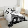 thumbnail image 3 of Homewish Paris Architecture Bedding Comforter Set,Eiffel Tower Twin Comforter Sets,White Gray Bedding Set For Girls Kids,Microfiber Bedroom Decor Reversible,2pcs, 3 of 8