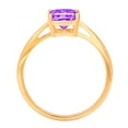 thumbnail image 4 of 2 ct Emerald Cut Natural Amethyst Solitaire 14K Yellow Gold Womens Engagement Ring, 4 of 6
